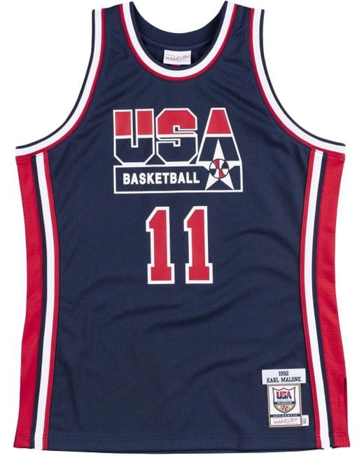 Mitchell & Ness Blue Authentic "Team Usa 1992 Karl Malone" Jersey for men