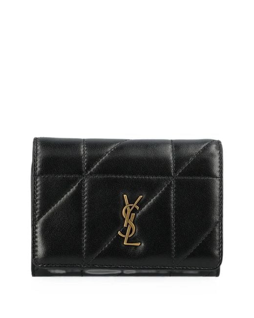 Saint Laurent Black Jamie Slim Tri-Fold Wallet
