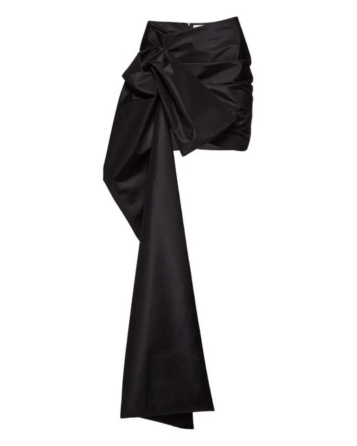 Magda Butrym Black Bow Draped Mini Skirt