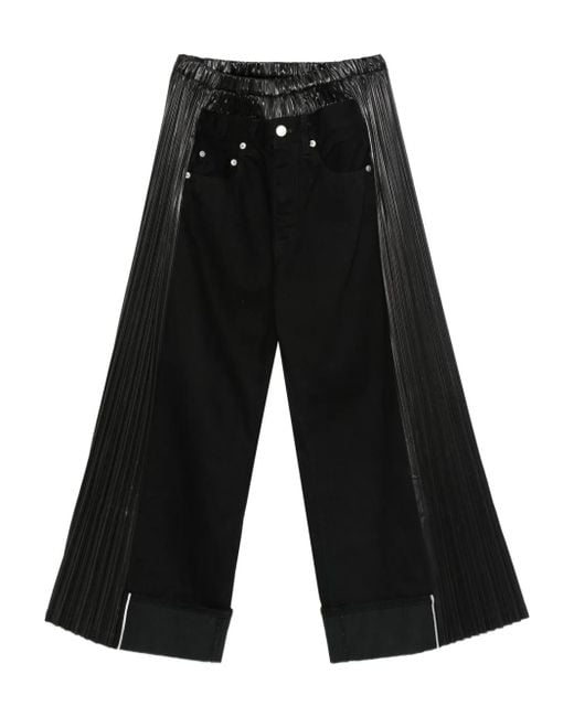Junya Watanabe Broek Met Geplooid Vlak in het Black