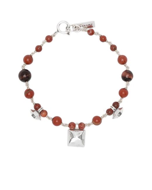 Isabel Marant White Square-Pendant Bracelet for men