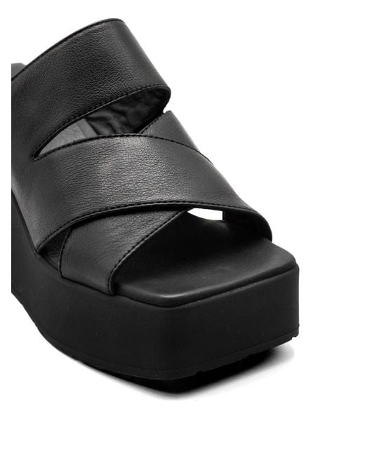 Vic Matié Black Platform Crossover Sandals
