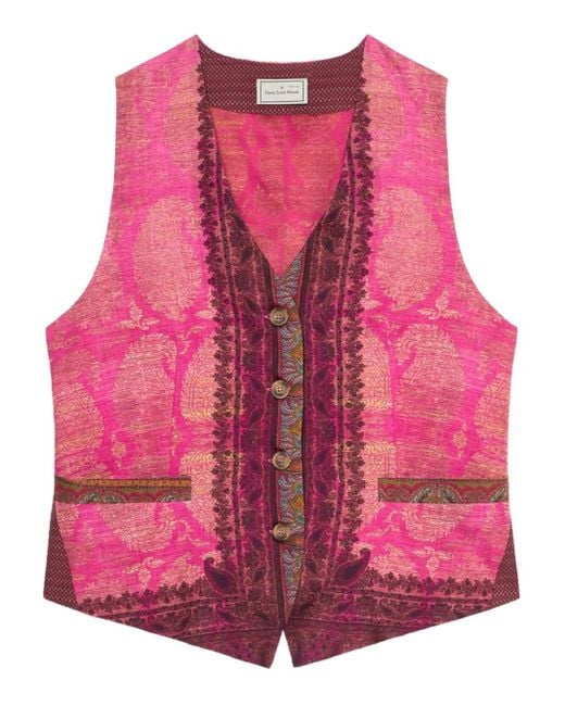 Pierre Louis Mascia Pink Alodox Weste Mit Paisleymuster
