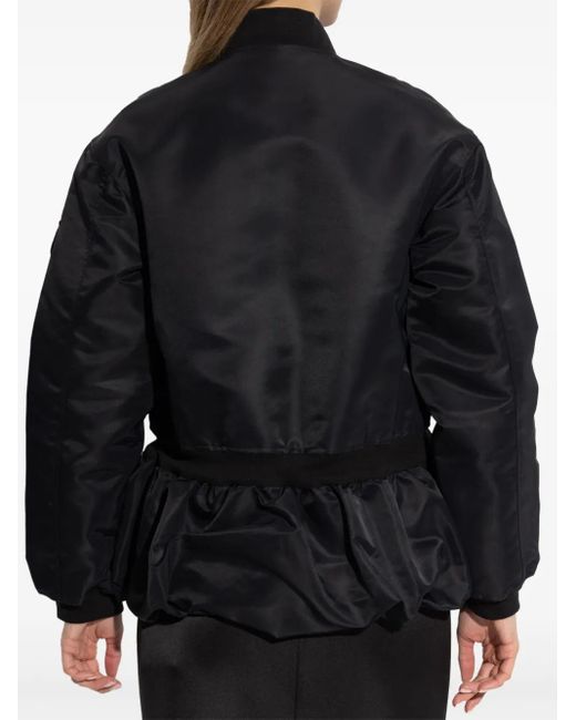 Coperni Black Gathered-Hem Bomber Jacket