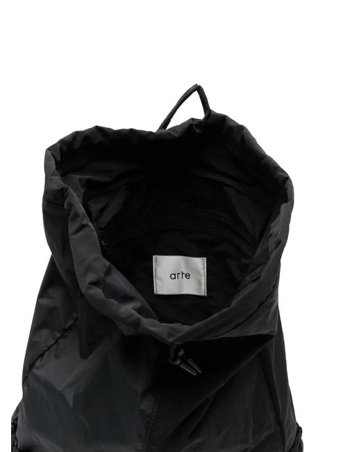 Arte' Black Drawstring Backpack for men