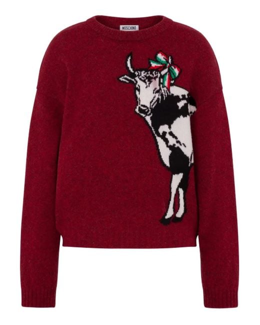 Moschino Red Shetland Wool Pullover Archive