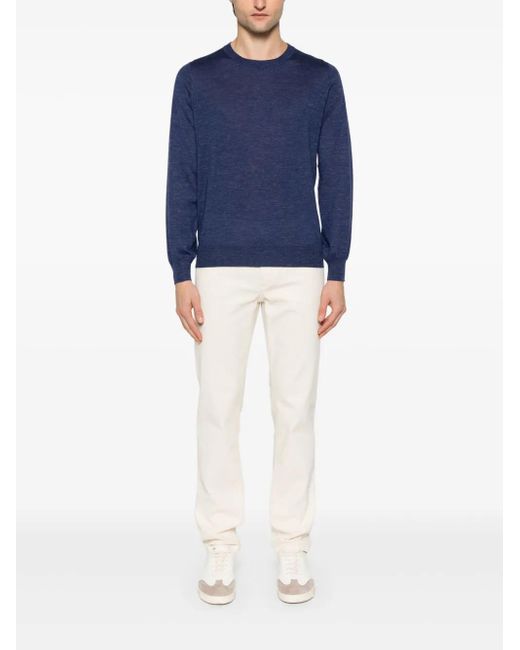 Brunello Cucinelli Blue Lightweight Sweater for men