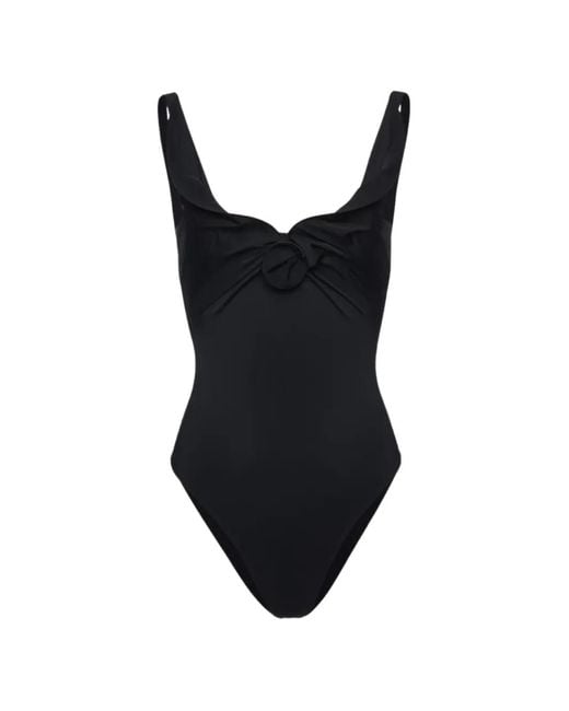 Magda Butrym Black Flower-Detail Swimsuit