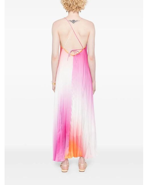 Sandro Pink Plissé Midi Dress