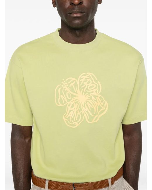 Drole de Monsieur Yellow T-Shirt À Fleurs for men