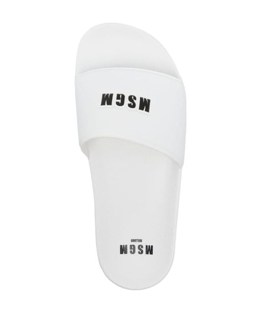 MSGM Slippers Met Logo-reliëf in het White
