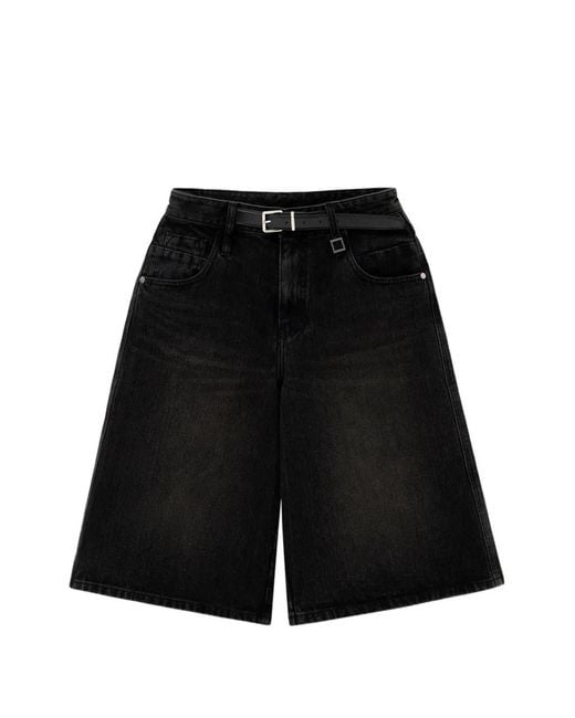 Wooyoungmi Black Belted Denim Shorts