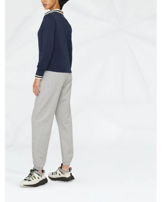 A.P.C. Blue Tina Logo-Embroidered Cotton Sweatshirt