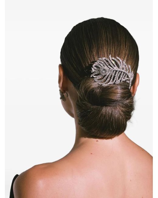 Jennifer Behr White Crystal Pluma Barrette