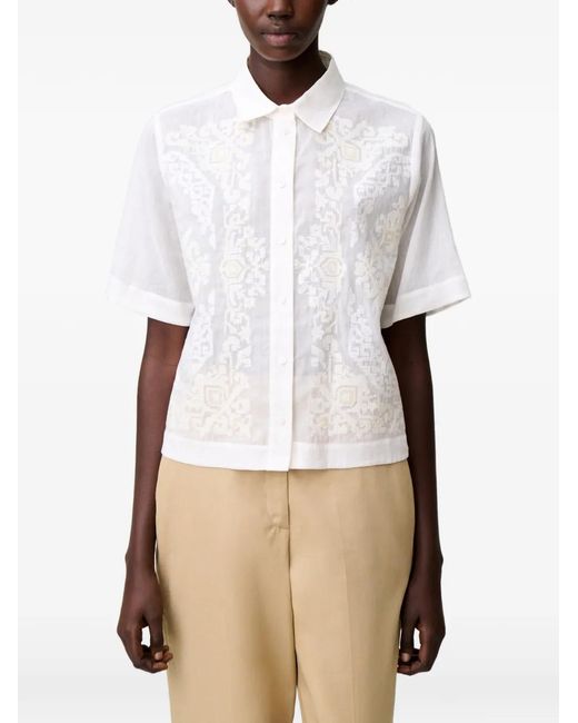 Claudie Pierlot White Embroidered Shirt
