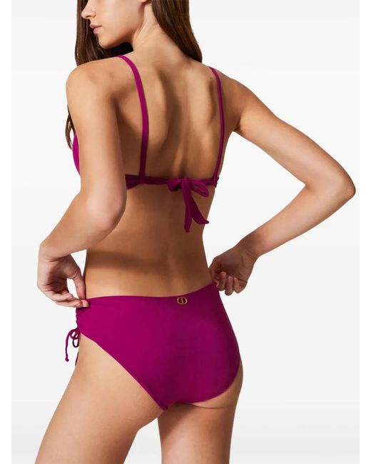 Twinset Purple Ruched Bikini Bottoms