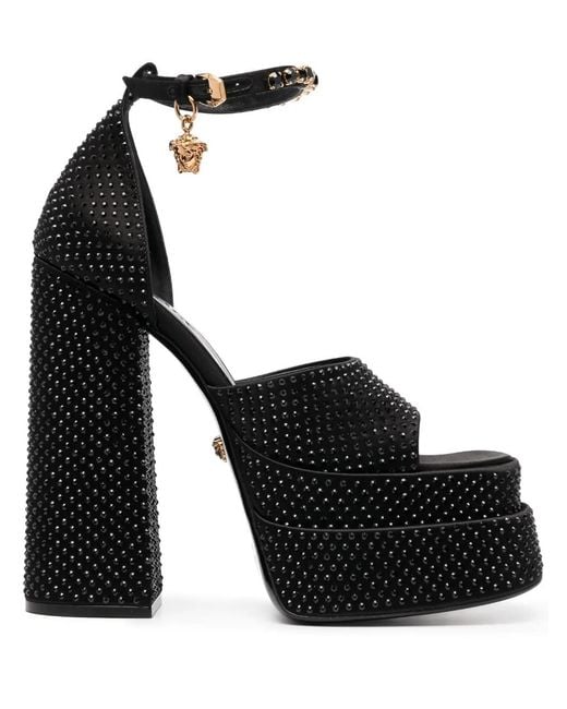 Versace Black Medusa Aevitas Platform Sandals