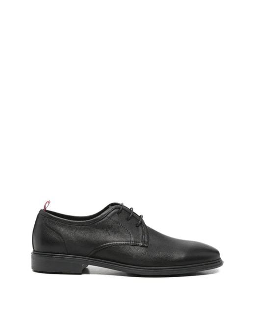 SERGIO MORETTI FIRENZE Black Derbies À Design Sans Lacets for men