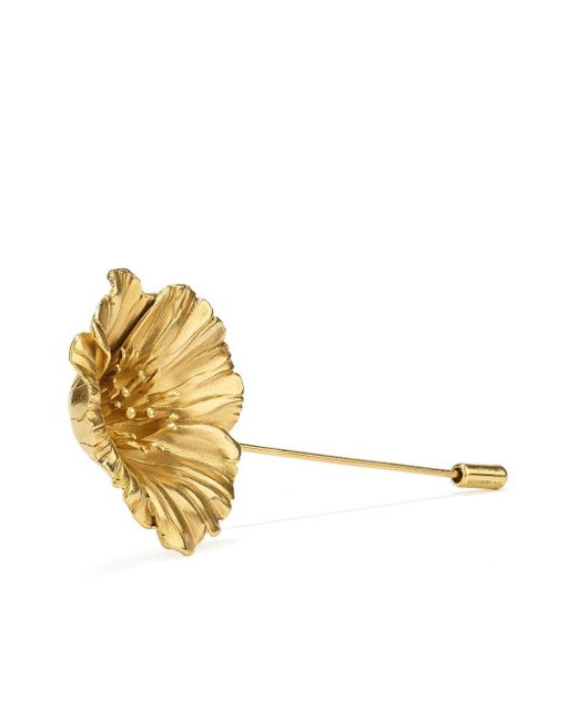 Goossens Metallic Poppy Flower-shaped Brooche