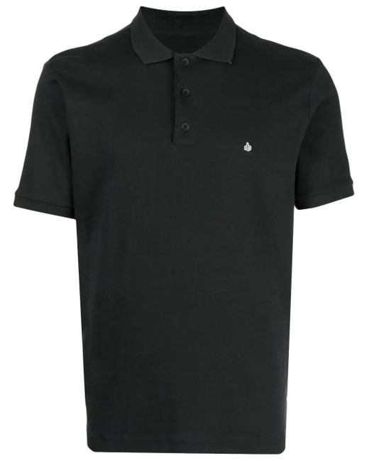 Rag & Bone Black Logo-Embroidered Cotton Polo Shirt for men