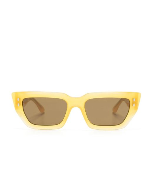 Isabel Marant Yellow Translucent Geometric-frame Sunglasses