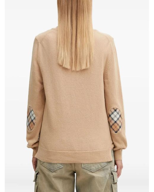 Barbour Natural Roll-neck Plaid-patch Sweater