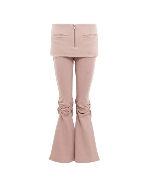 Nach Pink Zip-Detail Flared Pants