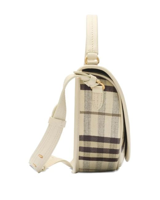 Burberry Natural Highlands Plaid Tote Bag