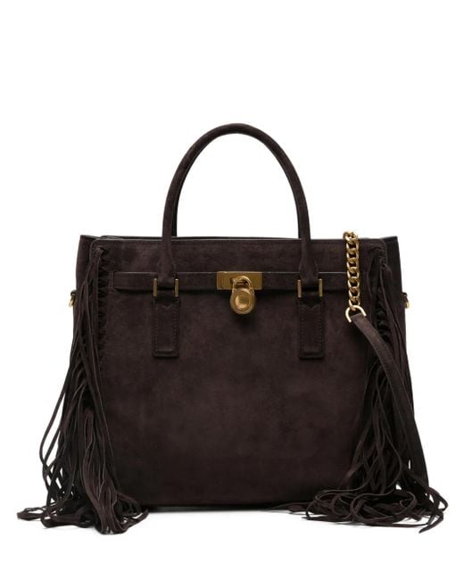 Borsa Tote Con Frange di Michael Kors in Black