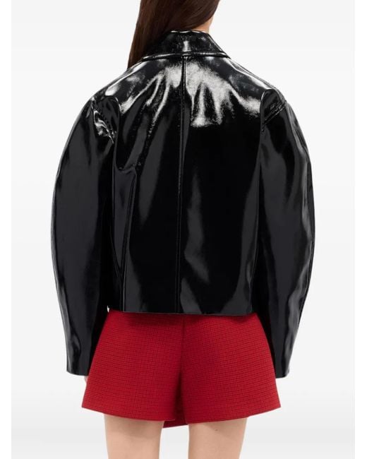 MSGM Black Langärmelige Bomberjacke