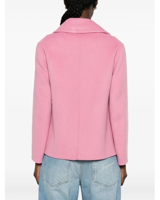 Max Mara Pink Button-Fastening Notched-Lapel Jacket