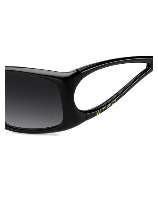 Etro Black Logo Rectangle Sunglasses