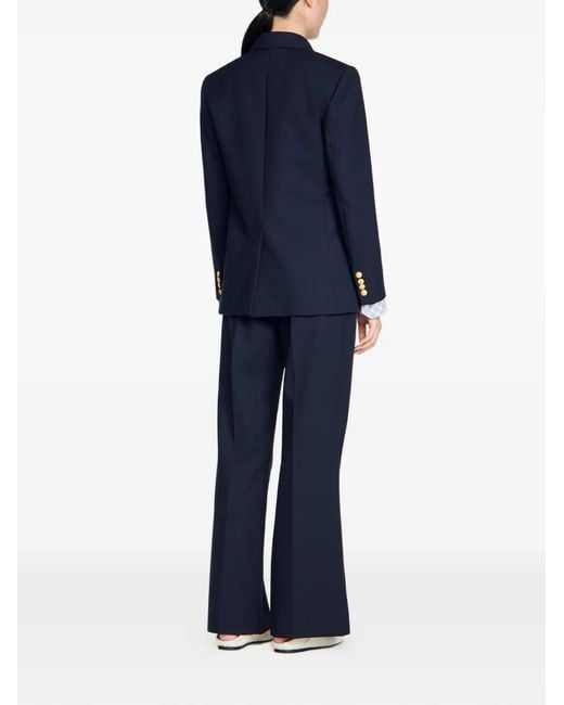 Sandro Blue Double-Breasted Button Blazer