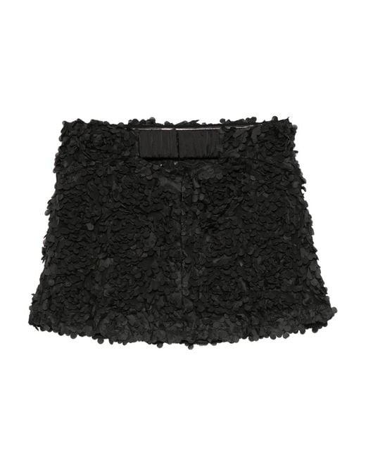 ..,merci Black Ruffled Top