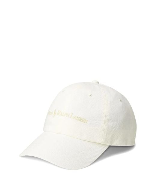 Polo Ralph Lauren White Logo-Embroidered Baseball Cap