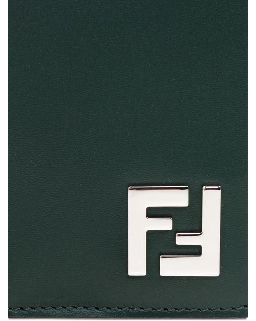 Fendi Green Ff-Detail Squared Cardholder for men