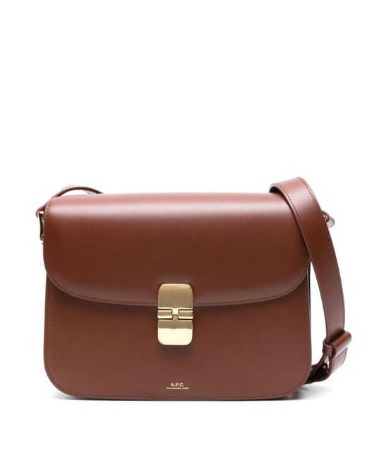 A.P.C. Brown Grace Leather Crossbody Bag