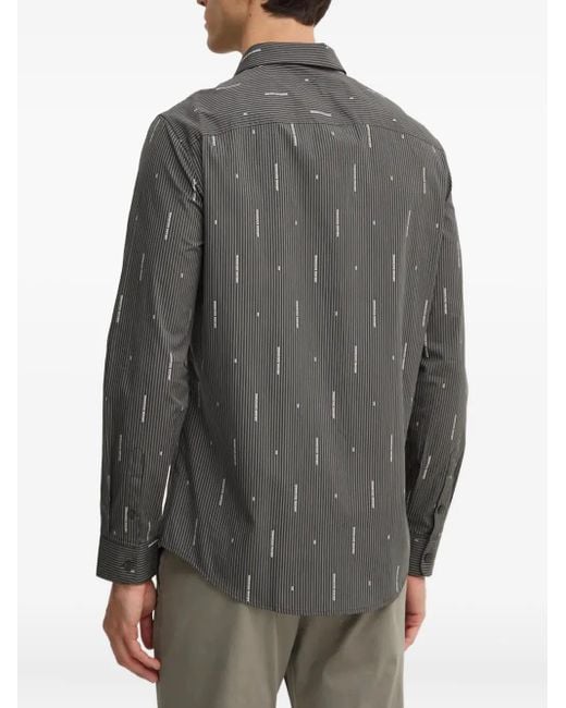 ARMANI EXCHANGE Gray Striped Buttoned Shirt for men