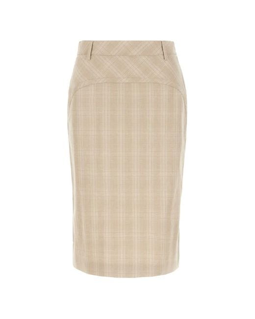 Iceberg Natural Check Ruffled Midi Skirt