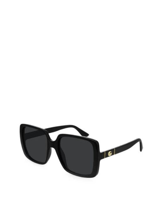 Gucci Black Double G Square-Frame Sunglasses