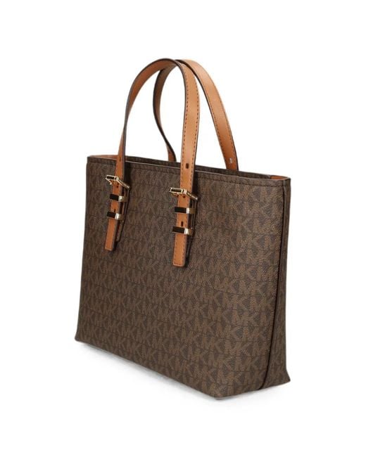 MICHAEL Michael Kors Brown Small Quinn Monogram-Pattern Tote Bag