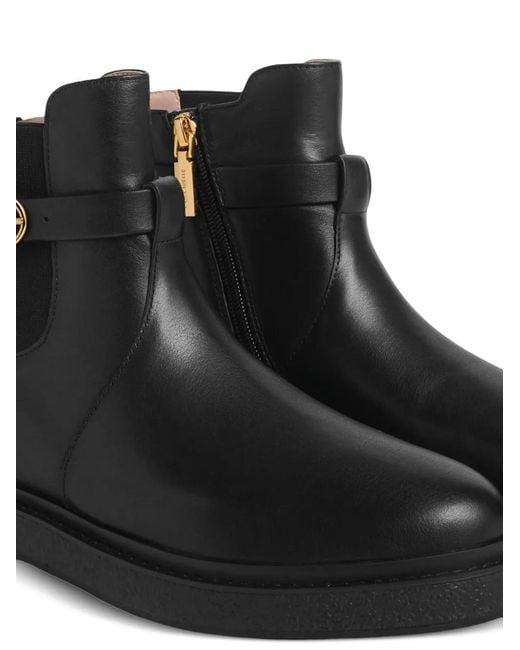 Coccinelle Black C-Saddle Buckle-Strap Boots