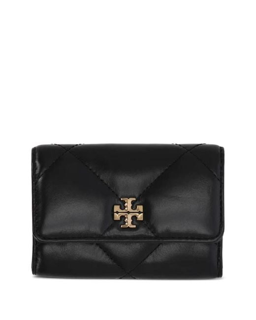 Tory Burch Black Quilted Logo Wallet