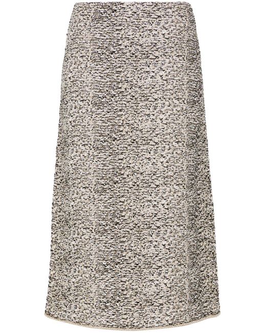 Fabiana Filippi Gray Cotton Blend Midi Skirt