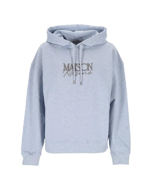 Maison Kitsuné Blue Hoodie À Logo Brodé