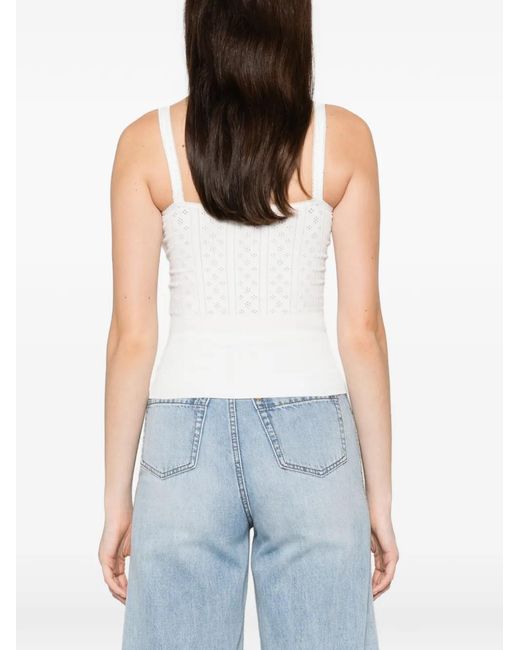 J.W. Anderson White Ribbed-Knit Tank Top