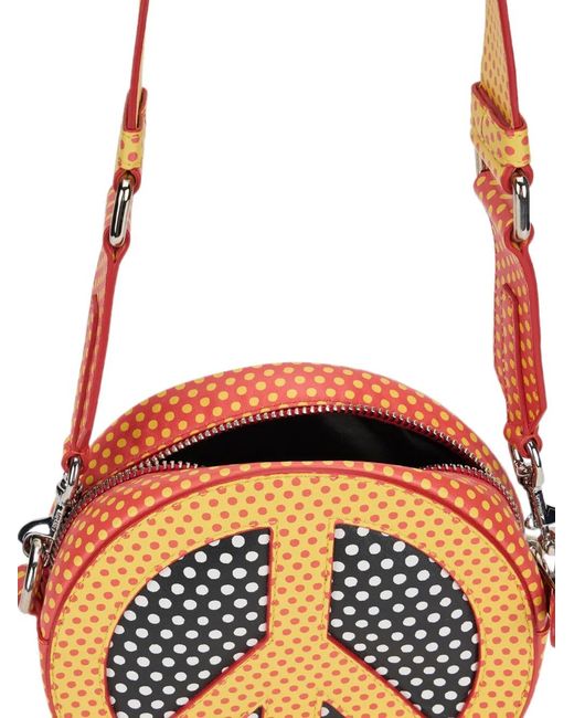 Moschino Metallic Sac Banane À Pois Et Motif De Signe De La Paix