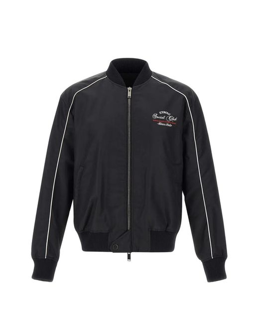 Iceberg Blue Logo-Detail Zip-Up Bomber Jacket for men