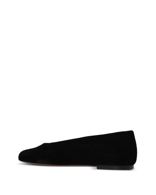 Neous Black Beid Round-Toe Ballet Flats