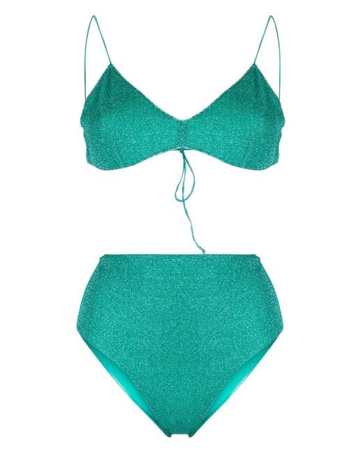 Oséree Lumière Metallicthreading Bikini Set in Green Lyst